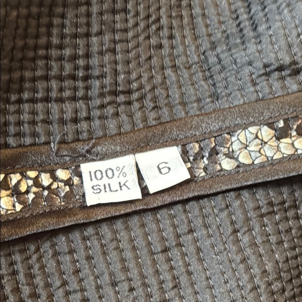 1990 Python Snake Skin Silk Quilted Rhinestone Bu… - image 8